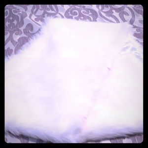 Faux Fur White Scarf